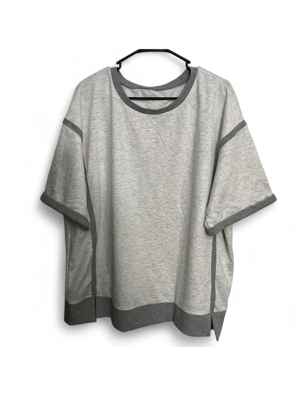 Grey Oversized Chunky Knit Tee
